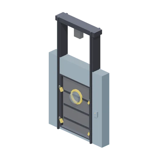 Pressure airlock door with locking dogs (Animated Mechanisms Kit)