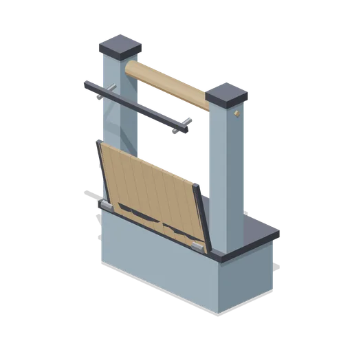 Counterweighted timber drawbridge (Animated Mechanisms Kit)