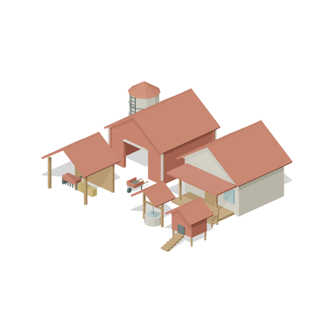 Cozy Farm and Homestead assembled scene