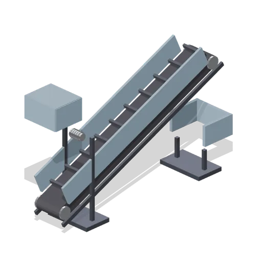 Inclined cleated conveyor lift (Animated Mechanisms Kit)