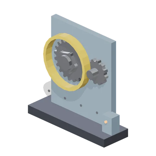 Meshing spur gear pair on a plate (Animated Mechanisms Kit)