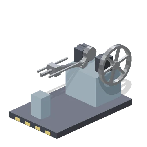 Crank and flywheel with connecting rod (Animated Mechanisms Kit)