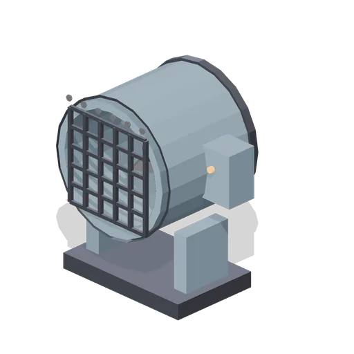 Extractor fan in a duct section (Animated Mechanisms Kit)