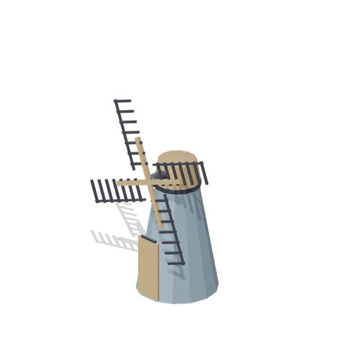 Windmill sail cross on a tower stub (Animated Mechanisms Kit)