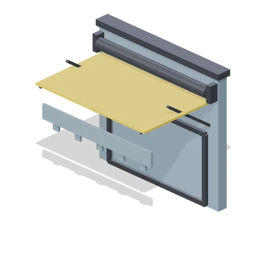 Shop awning on folding arms (Animated Mechanisms Kit)
