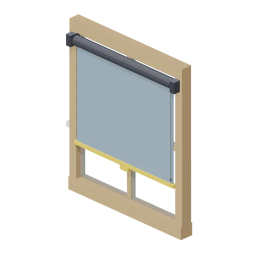 Roller blind in a window frame (Animated Mechanisms Kit)