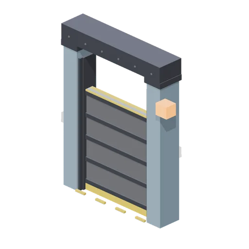 Falling slab gate in guides (Animated Mechanisms Kit)