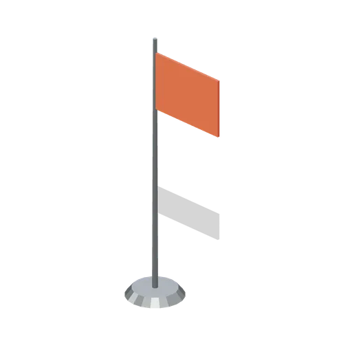 Blank marshal flag on pole (Grand Prix Circuit and Open-Wheel Cars)