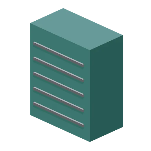 Five-drawer garage tool cabinet (Grand Prix Circuit and Open-Wheel Cars)