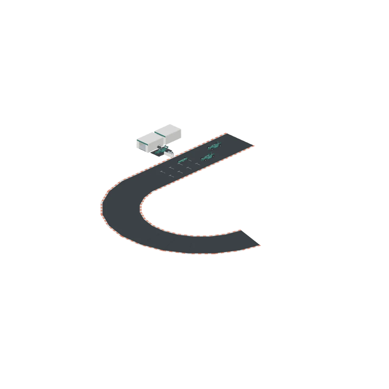 Grand Prix Circuit and Open-Wheel Cars assembled scene