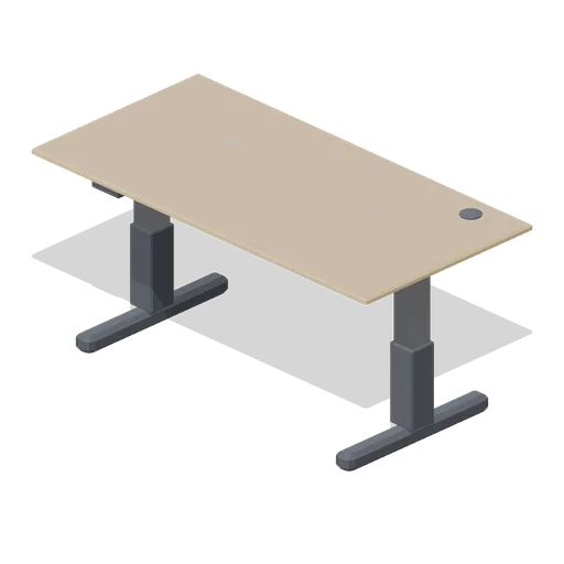 Sit-stand desk, lowered (Downtown Office Interiors)