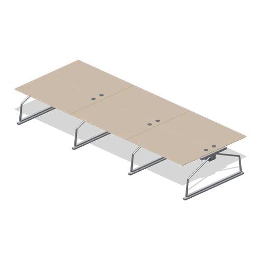 Bench desk, six positions with cable spine (Downtown Office Interiors)