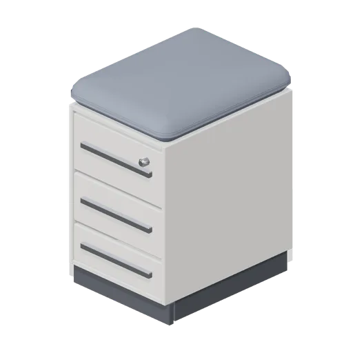 Mobile pedestal with cushion top (Downtown Office Interiors)