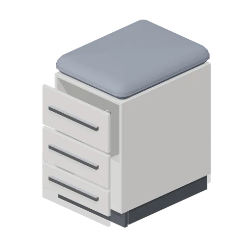Mobile pedestal with cushion top (Downtown Office Interiors)