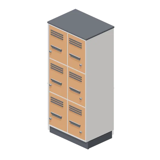 Locker bank, six door (Downtown Office Interiors)
