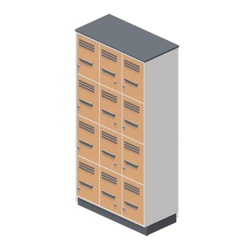 Locker bank, twelve door (Downtown Office Interiors)