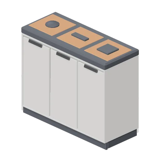 Three-stream recycling station (Downtown Office Interiors)