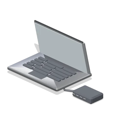Laptop and docking station (Downtown Office Interiors)