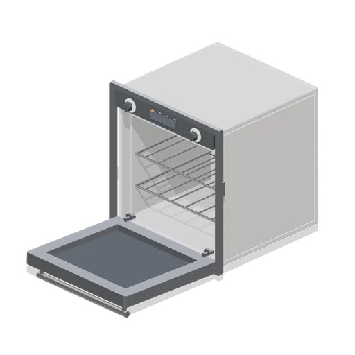 Built-in single oven, door open (Home Appliances and Utility Room)