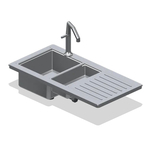 Inset 1.5 bowl sink with drainer (Home Appliances and Utility Room)