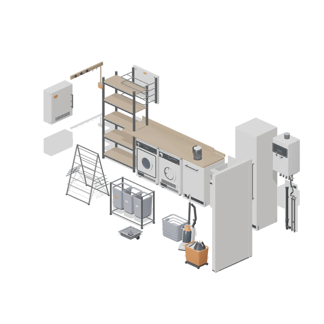 Home Appliances and Utility Room assembled scene