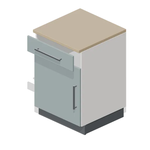 Kitchen base unit 600 with drawer line (Fitted Kitchen and Bathroom Builder)