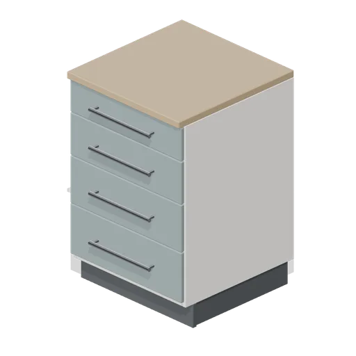 Kitchen four drawer base unit 600 (Fitted Kitchen and Bathroom Builder)