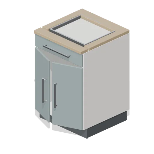 Kitchen sink base unit 600 (Fitted Kitchen and Bathroom Builder)