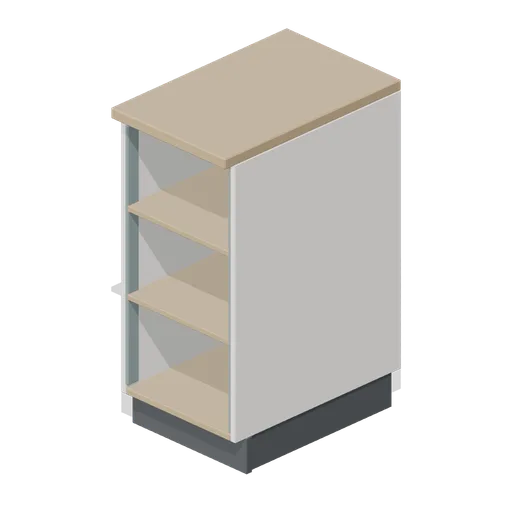 Kitchen open shelf base unit 400 (Fitted Kitchen and Bathroom Builder)