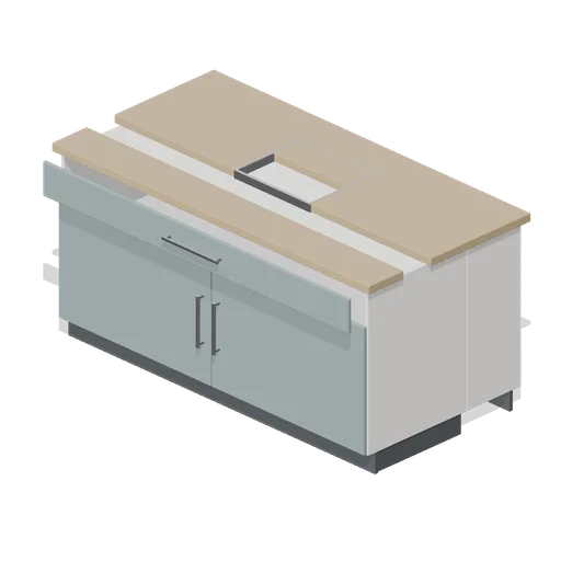 Kitchen island with sink 1800 (Fitted Kitchen and Bathroom Builder)