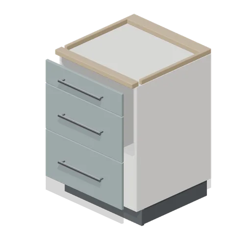 Kitchen base unit 600 with hob cut out (Fitted Kitchen and Bathroom Builder)