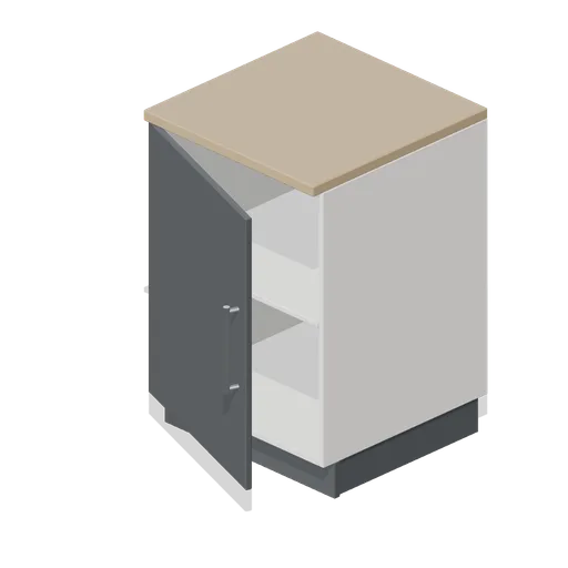 Kitchen base unit 600 in graphite (Fitted Kitchen and Bathroom Builder)
