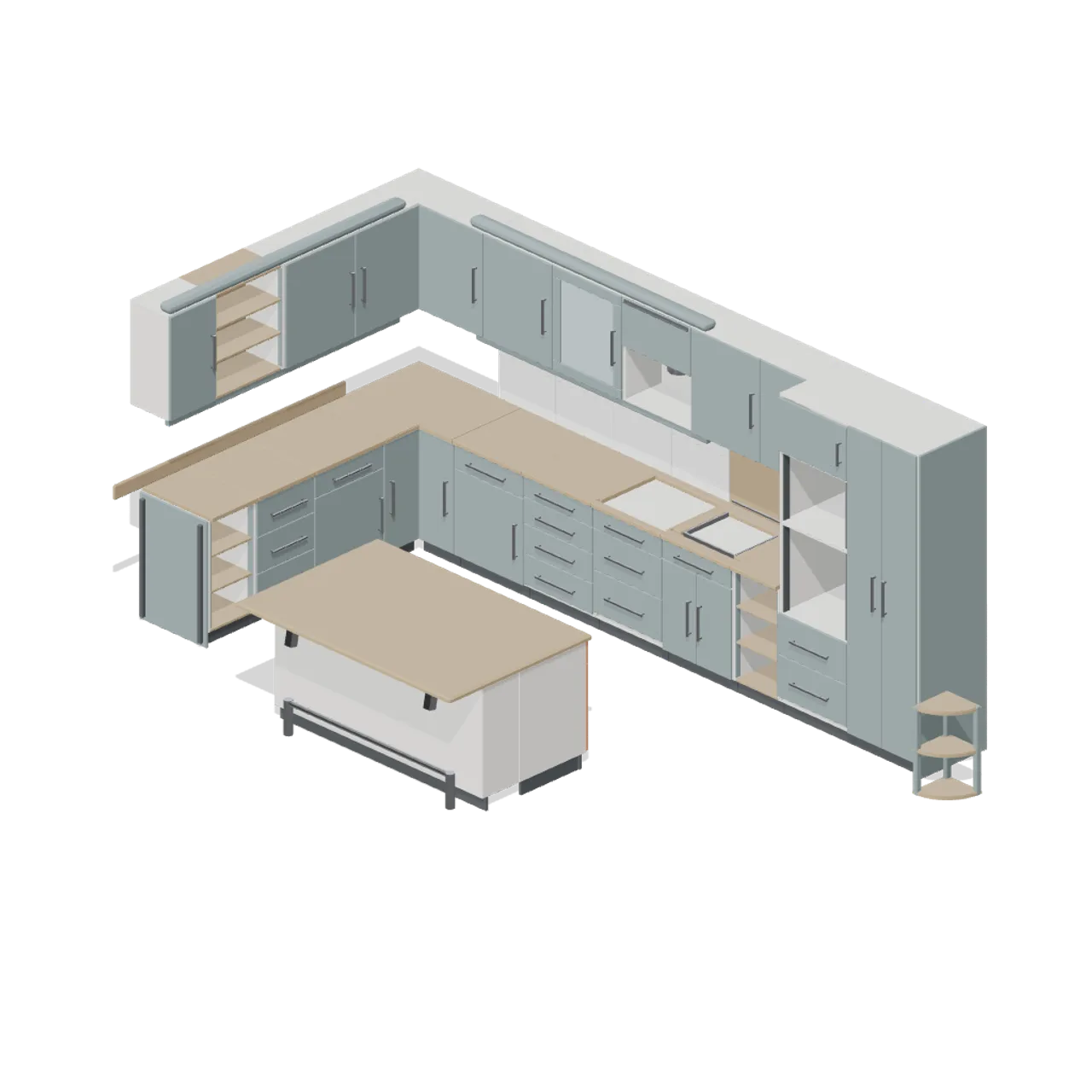 Fitted Kitchen and Bathroom Builder assembled scene