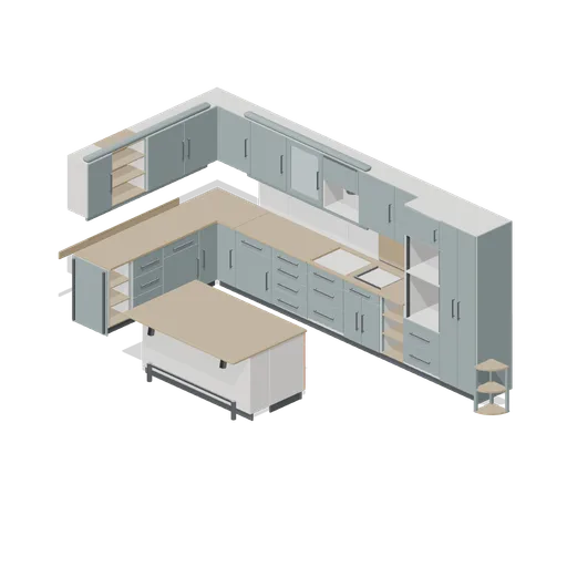 L shaped fitted kitchen with island (Fitted Kitchen and Bathroom Builder)