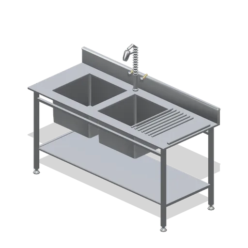 Double pot wash sink (Restaurant Kitchen and Dining Room)