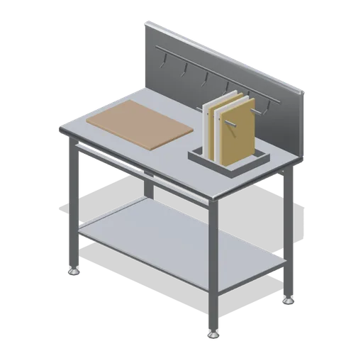 Chopping station with utensil rail (Restaurant Kitchen and Dining Room)