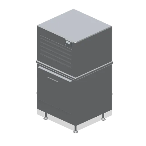 Ice machine on storage bin (Restaurant Kitchen and Dining Room)