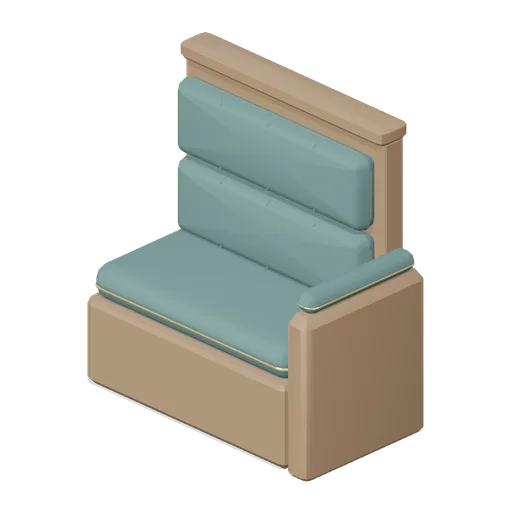 Banquette end with arm (Restaurant Kitchen and Dining Room)