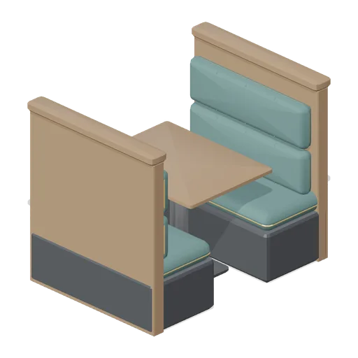 Booth pair, two cover (Restaurant Kitchen and Dining Room)