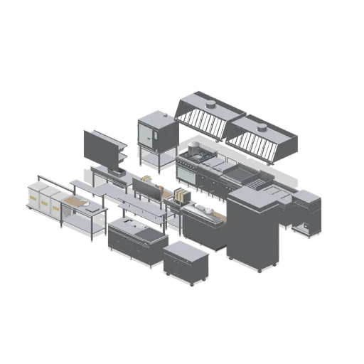 Working kitchen line (Restaurant Kitchen and Dining Room)