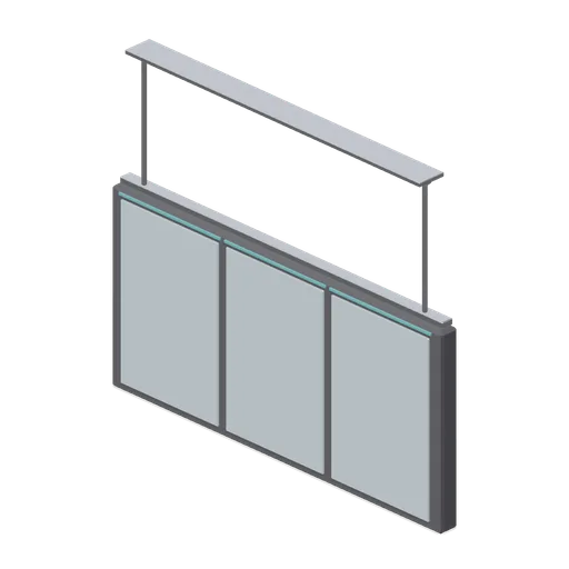 Overhead menu board, triple (Fast Food Counter and Drive-Thru)
