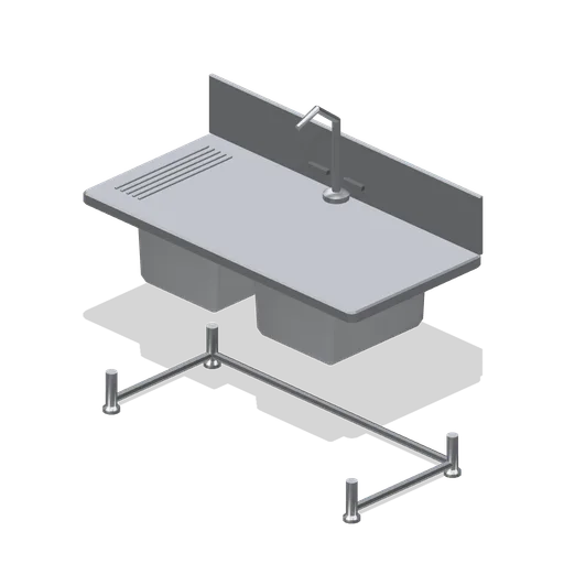 Double bowl wash sink (Fast Food Counter and Drive-Thru)