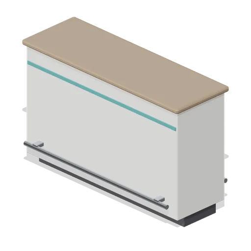 Bar height counter with foot rails (Fast Food Counter and Drive-Thru)
