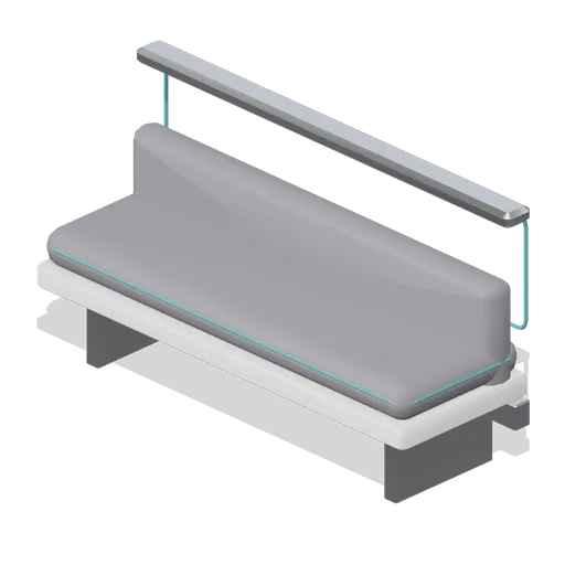 Wall bench with cushion (Fast Food Counter and Drive-Thru)