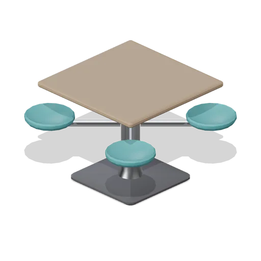 Fixed table with four swing seats (Fast Food Counter and Drive-Thru)
