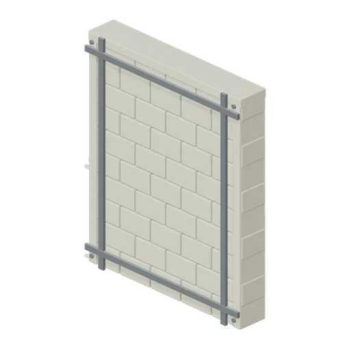 Wall Rubble Masonry Reinforced (Modular Survival Base Builder)