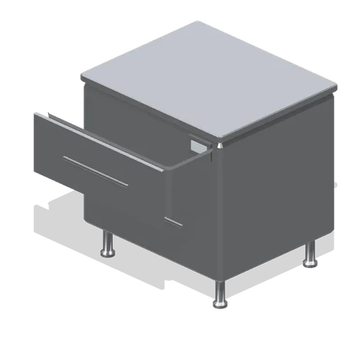 Refrigerated prep drawer bank, top drawer open (Fast Food Counter and Drive-Thru)