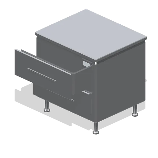 Refrigerated prep drawer bank, top drawer open (Fast Food Counter and Drive-Thru)