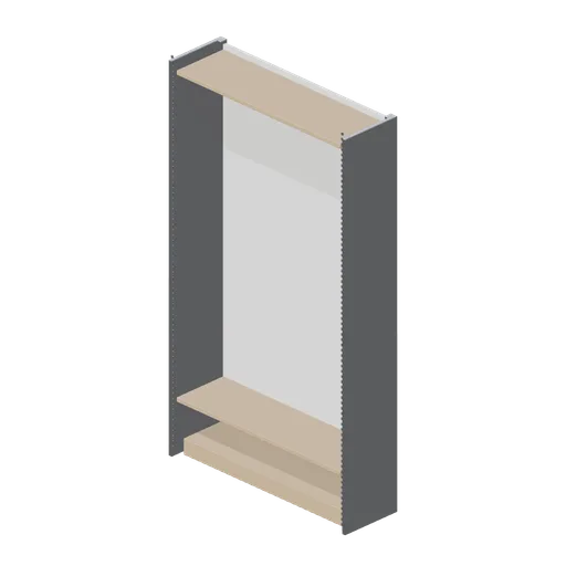 Perimeter wall bay with slatwall back (Retail Store Fixtures and Mall)