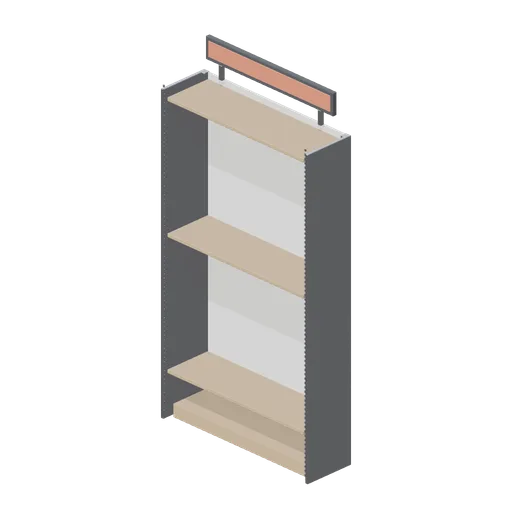 Perimeter wall bay with header sign (Retail Store Fixtures and Mall)